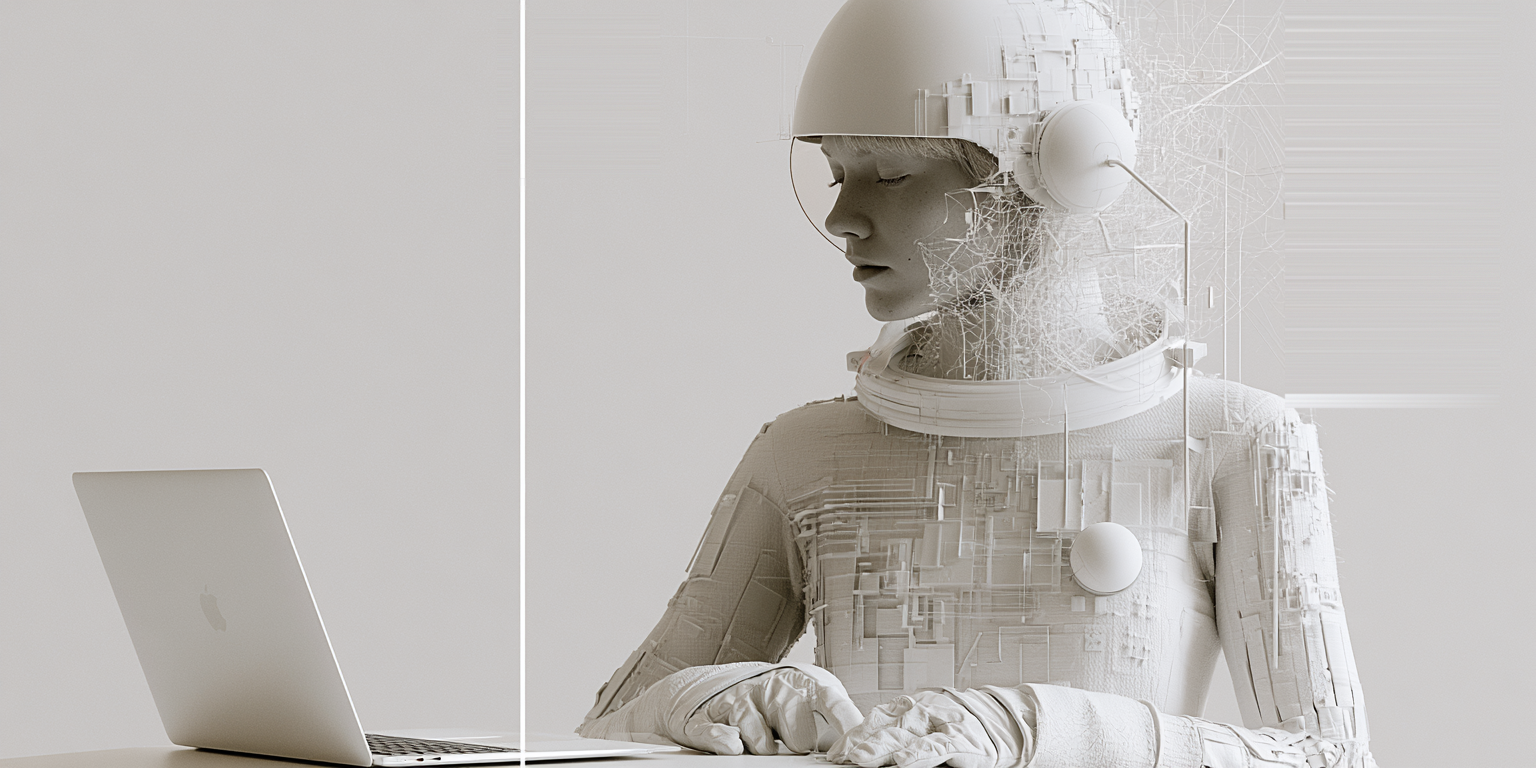 Astronaut working at a laptop — the 40Hz gamma focus session